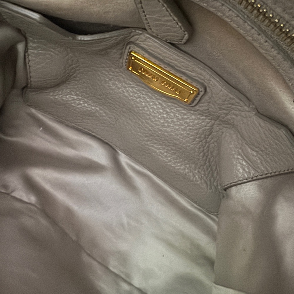 Miu Miu Gray Leather Shoulder Bag - Picture 10 of 12